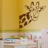 Giraffe Face Neck Wall Decal Sticker by Stickerbrand 27in X 21in. (Brown) *Left to Right* - Easy to Apply/Removable. Made in The USA. No Glue Needed. Safer Than Wallpaper. #6012s-27x21-Brown view 2