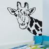 Giraffe Face Neck Wall Decal Sticker by Stickerbrand 35in X 27in. (Black) *Right to Left* - Easy to Apply/Removable. Made in the USA. Safer Than Wallpaper. #6012m-35x27-Blk-Reverse view 3
