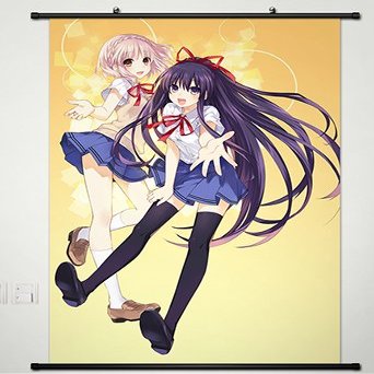Wall Scroll Poster Fabric Painting For Anime Date A Live Yatogami Tohka & Rinne Sonogami 059 L