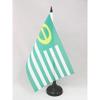 AZ FLAG Ecologist Table Flag 5'' x 8'' - Green Desk Flag 21 x 14 cm - Black plastic stick and base view 1