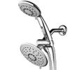 30-Setting 6 Inch Rain Shower Head with Handheld Shower Combo featuring Patented ON/OFF Pause Switch by Hydroluxe - Use Each Showerhead Separately or Both Together! Premium Chrome Finish view 1