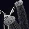 30-Setting 6 Inch Rain Shower Head with Handheld Shower Combo featuring Patented ON/OFF Pause Switch by Hydroluxe - Use Each Showerhead Separately or Both Together! Premium Chrome Finish view 2