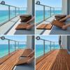 Bare Decor EZ-Floor Interlocking Flooring Tiles in Solid Teak Wood Oiled Finish (Set of 10), Long 9 Slat view 2