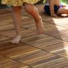 Bare Decor EZ-Floor Interlocking Flooring Tiles in Solid Teak Wood Oiled Finish (Set of 10), Long 9 Slat view 4