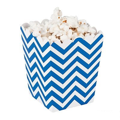 Mini Blue Chevron Popcorn Boxes(2 units)