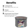 Hat Storage Box for Women and Men Travel Felt Round Foldable Sturdy Large Storage 17 x 11 Inches view 2