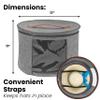 Hat Storage Box for Women and Men Travel Felt Round Foldable Sturdy Large Storage 17 x 11 Inches view 3