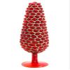 Arcadia Silk Plantation 11.5" Glass Pine Cone Table Top Red (Pack of 4) view 1