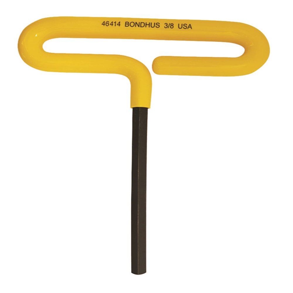 Bondhus 46414 3/8" Hex Tip Cushion Grip Loop T-Handle with ProGuard Finish, 7.5", 2-Piece