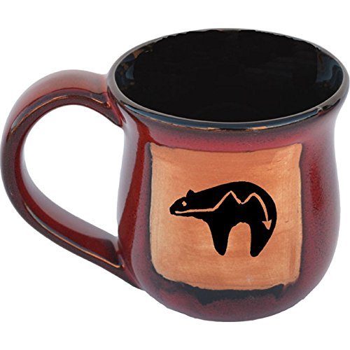 ALWAYS AZUL POTTERY Spirit Bear Mug in Real Red Glaze - Handmade Ceramic Coffee Mug - Stylish and Unique Handcrafted Artistic Drinkware - Polished Clay Cups, Great for Coffee, Tea, and Art Lovers