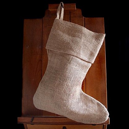 AK TRADING CO. Burlap Jute Holidays Christmas Stockings - Pack of 6 - Natural Burlap (8" x 17"H x 12" Foot)
