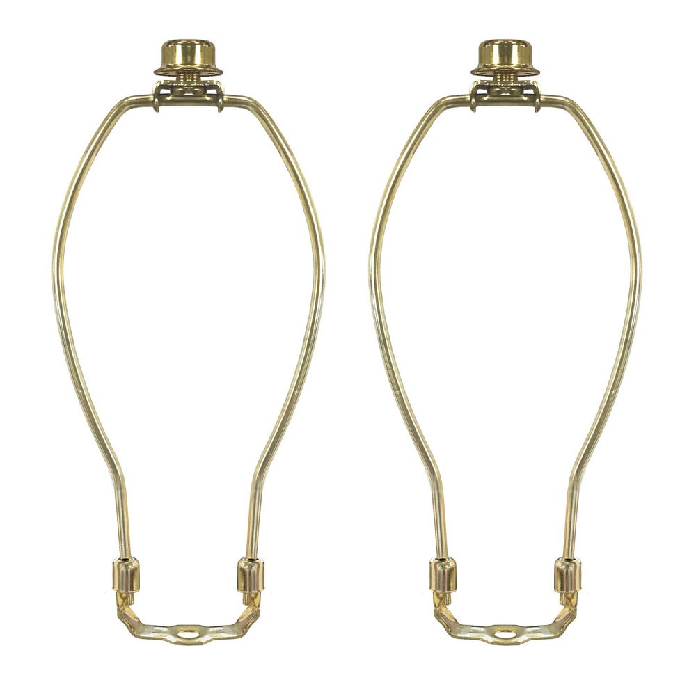 Royal Designs, Inc. HA-1001-9.5BR-2 Heavy Duty Harp for Lamp Shade Holder, 9.5 inch, Polished Brass Base, 2-Pack