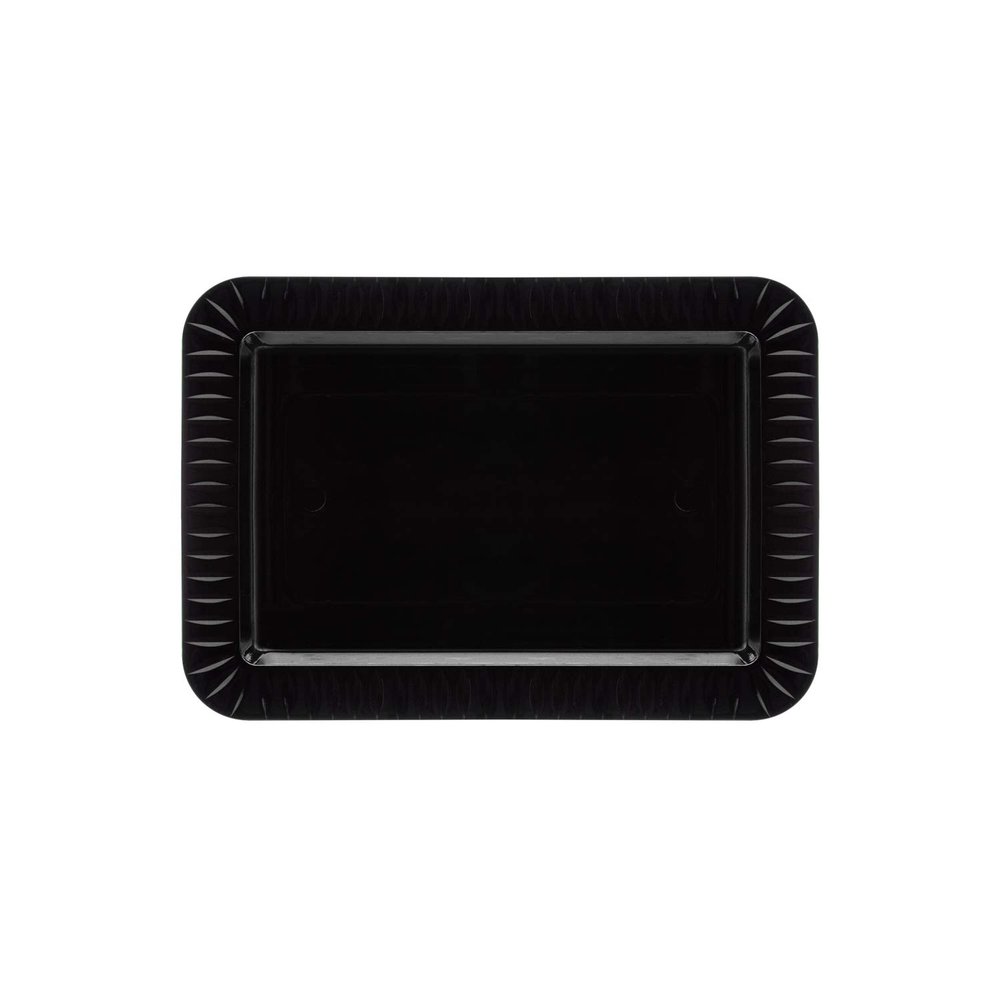 Party Essentials Elegance Quality Hard Plastic Party Plates for Appetizer/Dessert/Luncheon/Dinner, 5" x 7", 70-Count, Black