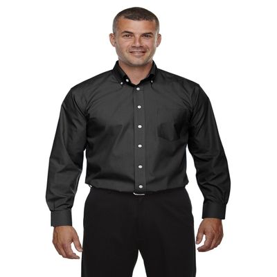 Devon & Jones Men's Crown Collection Solid Broadcloth, Medium, Black