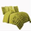 650 Thread Count 2 Piece Premium Waterfall Half Ruffle Duvet Cover Twin 100% Egyptian Cotton Sage view 1