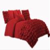 650 Thread Count Premium Waterfall Half Ruffle Duvet Cover Queen 100% Egyptian Cotton Burgundy view 1
