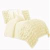 580 Thread Count 2 Piece Premium Waterfall Half Ruffle Duvet Cover Twin XL 100% Egyptian Cotton Ivory view 1