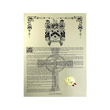 Trueblood Coat of Arms, Family Crest and Name History - Celebration Scroll 11x17 Portrait - England Origin