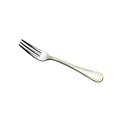 Arazawa Seisakusho 41840 Alphact Gold Color Francia Fruit Fork, Princess, 18-10 Stainless Steel, Gold Accent Finish