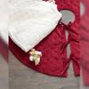 Balsam Hill Lancaster Quilted Christmas Tree Skirt - Reversible Tree Skirt with Metallic Gold Threading, Ivory White, 72" view 2