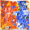 ART ESCUDELLERS Porcelain Tray TRYANA Decorated in TRENCADIS Gaud Style. (Colour Aurora). 5.12'' x 3.54'' view 3