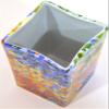 Porcelain Flower VASE Decorated in TRENCADIS Gaud Style. (Colour Aurora). 3.94'' x 3.94'' x 8.86'' view 3