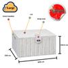 ARPAN Large Resin Woven Storage Basket Box with lid & Lock, White view 4