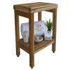 EcoDecors Eleganto 18 Inch Natural Color Waterproof Teak Wood Shower Bench Stool Seat Chair For Inside Shower Provides Safety, Storage, and Organization For Bathroom Accessories view 1