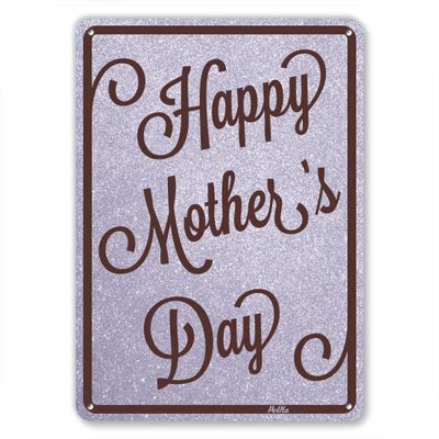 PetKa Signs and Graphics PKMD-0097-NA_10x14 "Happy Mother's Day" Aluminum Sign, 10" x 14", Purple on Glitter