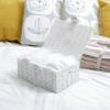 ARPAN Medium Resin Woven Storage Basket Box with Lid & Lock, M, White view 2