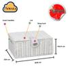 ARPAN Small Resin Woven Storage Basket Box with Lid & Lock - White view 4