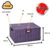 ARPAN Large Resin Woven Storage Basket Box with Lid & Lock, Purple view 4