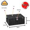 Arpan Small Resin Woven Storage Basket Box With Lid & Lock - Black view 4