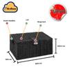 Arpan Medium Resin Woven Storage Basket Box With Lid & Lock - Black view 4