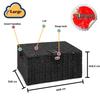 Arpan Large Resin Woven Storage Basket Box with Lid & Lock - Black view 4