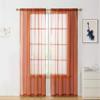 HLC.ME Rust Burnt Orange Sheer Voile Window Treatment Rod Pocket Curtain Panels for Bedroom and Living Room (54 x 84 inches Long, Set of 2) view 1