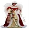 Windy Hill Collection 14" Inch Standing Red Floral African American Black Angel Christmas Tree Topper or Table Top 414570A view 1