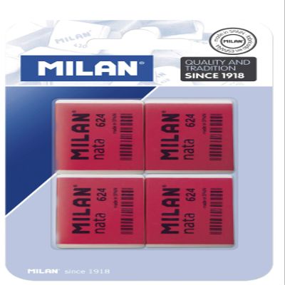 A.C. Milan Blster 4 gomas de borrar NATA 624, White