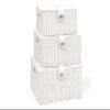 ARPAN Set of 3 Resin Woven Utility Storage Basket Box With Lid & Lock (White) view 1