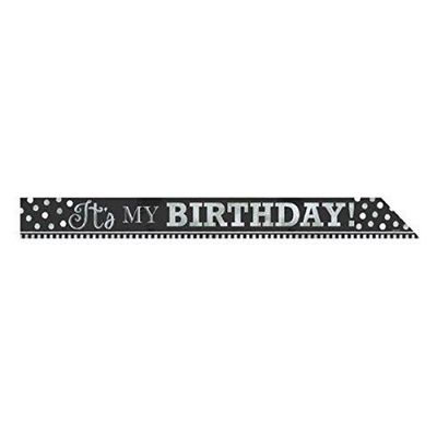 Amscan High Quality Black & White Sash, 16" and 7", Black/White