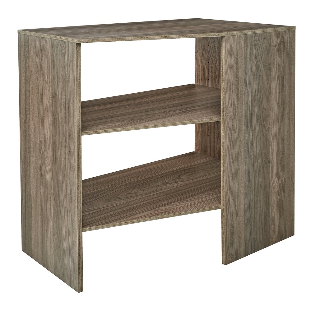 ClosetMaid SuiteSymphony Wood Corner Shelf Unit, 2 Shelves, Adjustable, Stacking, for Storage, Closet, Clothes, Shoes, Dcor, Natural Gray