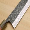 Yoshihiro Black-Forged High Performance SLD Damascus Steel Nakiri Vegetable Knife (7" (180mm), Ironwood Handle) (with Saya) view 4