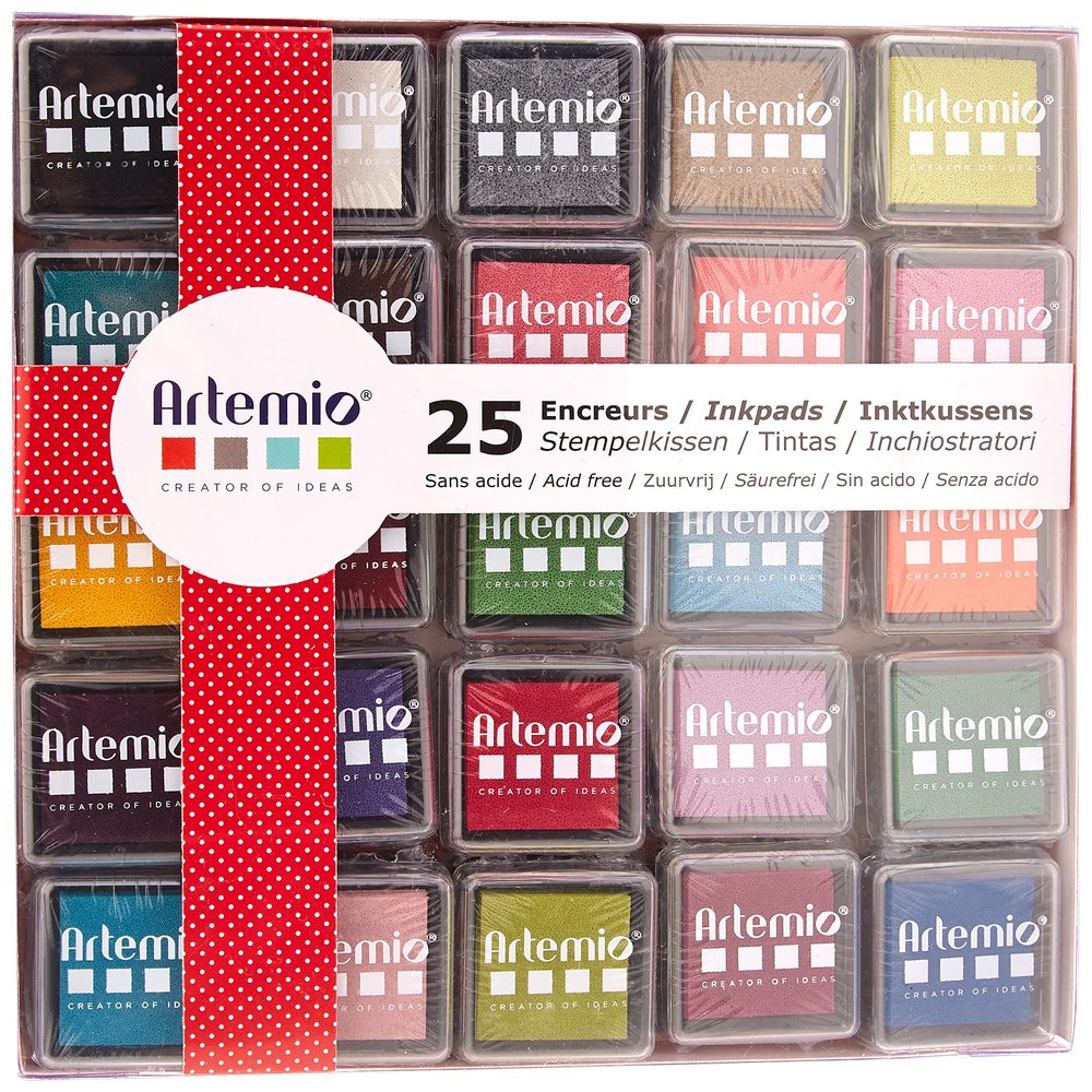 Artemio 10005112 Set of 25 Ink, Multi-Colour, 7.8 x 1.5 x 10.8 cm