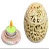 3.5"x4" Marble Soapstone Candle Holder Elephant Hand Carved Work Home Decor view 1
