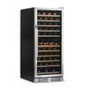 Newair 24" Wine Cooler Refrigerator, Large 116 Bottle Built-in or Freestanding Dual Zone Wine Cellar in Stainless Steel with Precision Thermostat, Full Extension Beechwood Shelves view 1