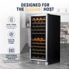 Newair 24" Wine Cooler Refrigerator, Large 116 Bottle Built-in or Freestanding Dual Zone Wine Cellar in Stainless Steel with Precision Thermostat, Full Extension Beechwood Shelves view 2