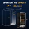 Newair 24" Wine Cooler Refrigerator, Large 116 Bottle Built-in or Freestanding Dual Zone Wine Cellar in Stainless Steel with Precision Thermostat, Full Extension Beechwood Shelves view 4
