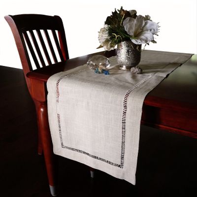 K-Cliffs Beautiful Hemstitched Table Runner Quality Natural Tablecloth 90" Long