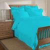 400 Thread Count 2 Piece Edge Ruffle Duvet Cover Set with Matching Pillow Shams Twin 100% Egyptian Cotton Turquoise view 1