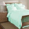 200 Thread Count 5 Piece Edge Ruffle Duvet Cover Set with Extra Pillow Shams Full 100% Egyptian Cotton Aqua view 1